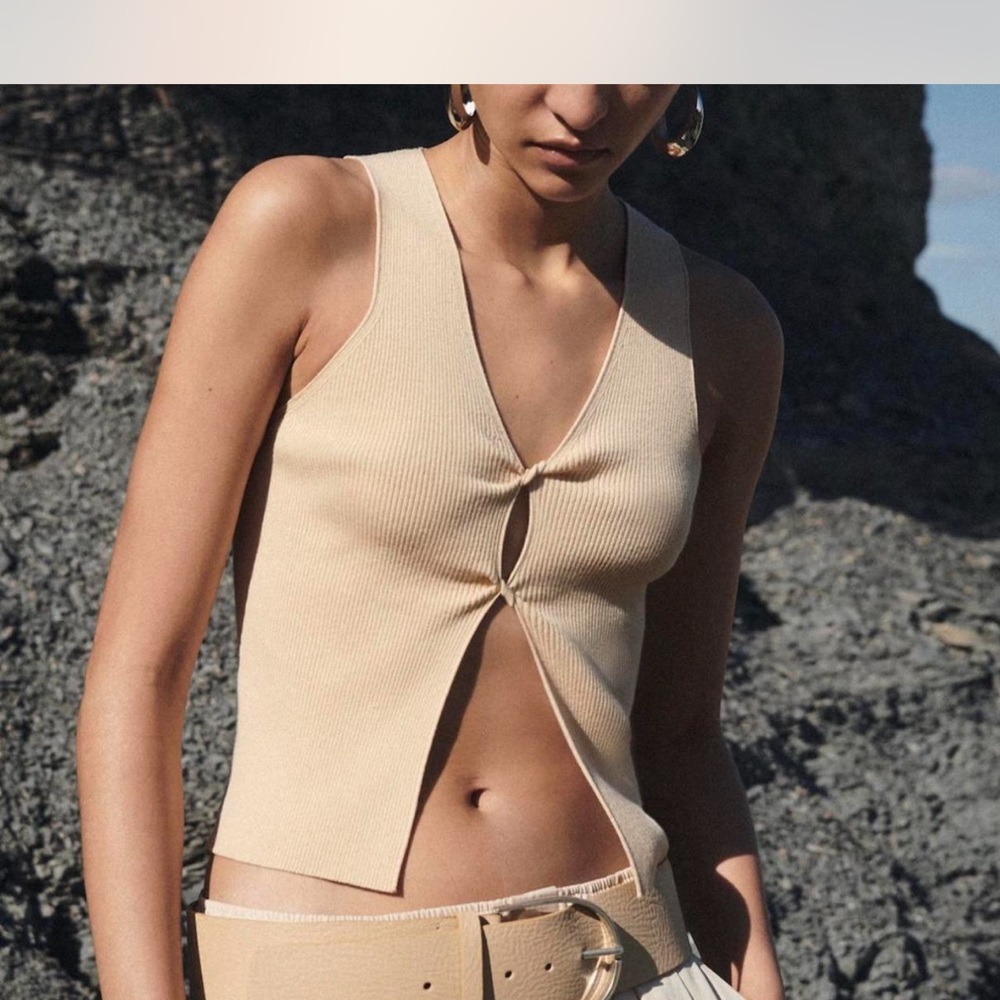 Mango knit ribbed tank top